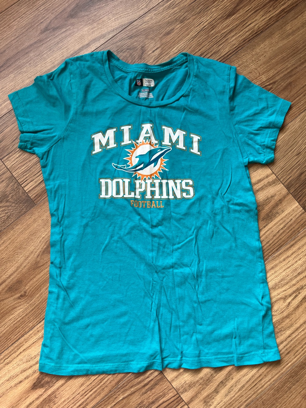 NFL Team Apparel Miami Dolphins Aqua Graphic T-Shirt Women's XL